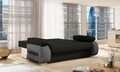 Canapea extensibila 3 locuri ELTAP, Laura, 202x79x84 cm, lemn/poliester, negru/gri inchis