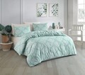 Lenjerie de pat dubla, Post - Water Green, Eponj Home, 65% bumbac/35% poliester