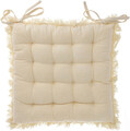 Perna pentru scaun Fringes, Excellent Houseware, 40x40 cm, bumbac, crem