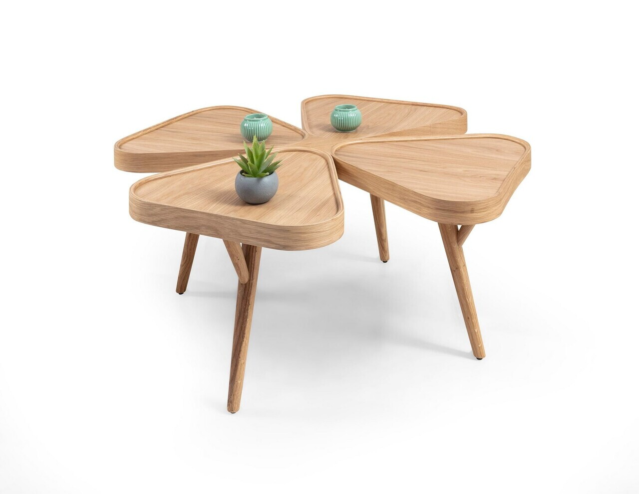 Masuta de cafea, Hanah Home, Inci 100, 100x44x100 cm, LEMN MASIV DE STEJAR, Stejar — imaginea 2