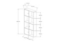 Corp biblioteca, Puqa Design, Ena, 77.8x151.4x22 cm, PAL, Safir / Antracit
