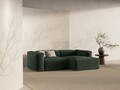 Coltar dreapta 2 locuri, Bergamo, Cosmopolitan Design, 244x152x70 cm, tesatura structurata, verde muschi