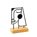 Decoratiune, Serenity, 26x8x17 cm, Metal, Lemn/Negru