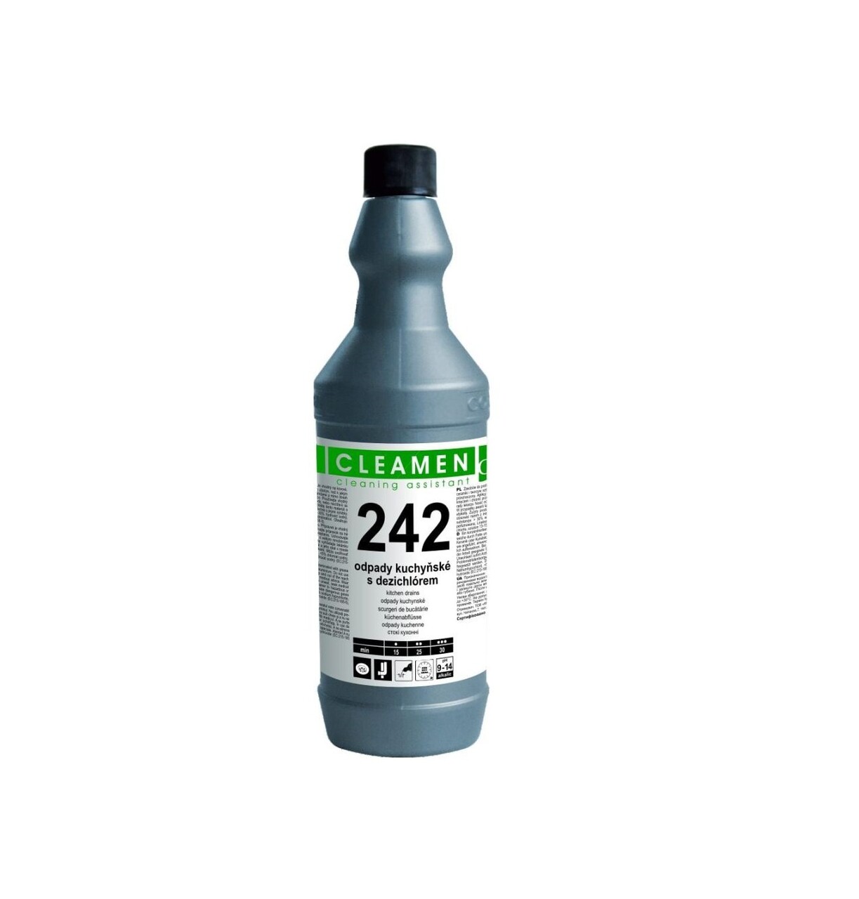 Solutie concentrata pentru desfundat tevi bucatarie, Cleamen 242, 1L