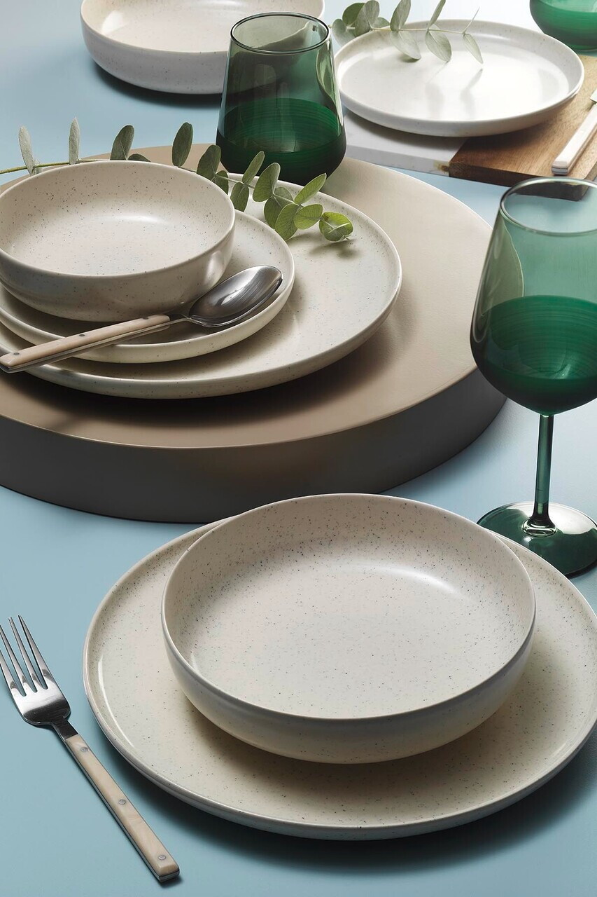 Serviciu de masa Hermia 719KTP9784 PORŢELAN Farfurie adâncă: 21 cm (2 bucăți) Crem