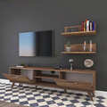 Mobilier pentru living Jasmine, Pakoworld, 180x35x48.5 cm, PAL melaminat, maro