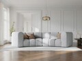 Canapea semirotunda 3 locuri, Lupine, Micadoni Home, BL, 322x135x70 cm, poliester chenille, gri deschis