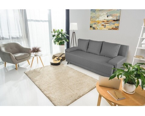 Poza Canapea extensibila Napoli Grey, 205x90x86 cm, cu lada de depozitare