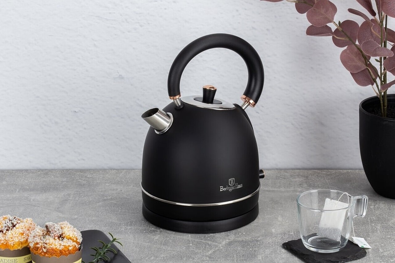 Ceainic electric Berlinger Haus, Black Rose, 1.8 L, inox, negru - imagine 2