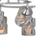 Plafoniera, Evea, L.40 l.35 H.26 cm, 4 x E27, 60W, metal/sticla, argintiu/alb