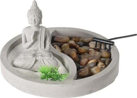 Decoratiune Buddha Zen Garden Oval, 19x19x12 cm, ciment