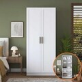 Dulap pentru haine, Hanah Home, BA297, 90x210x57.5 cm, Alb