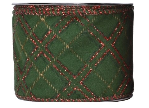 Panglica decorativa Plaid, Decoris, 270x6.3 cm, poliester, verde