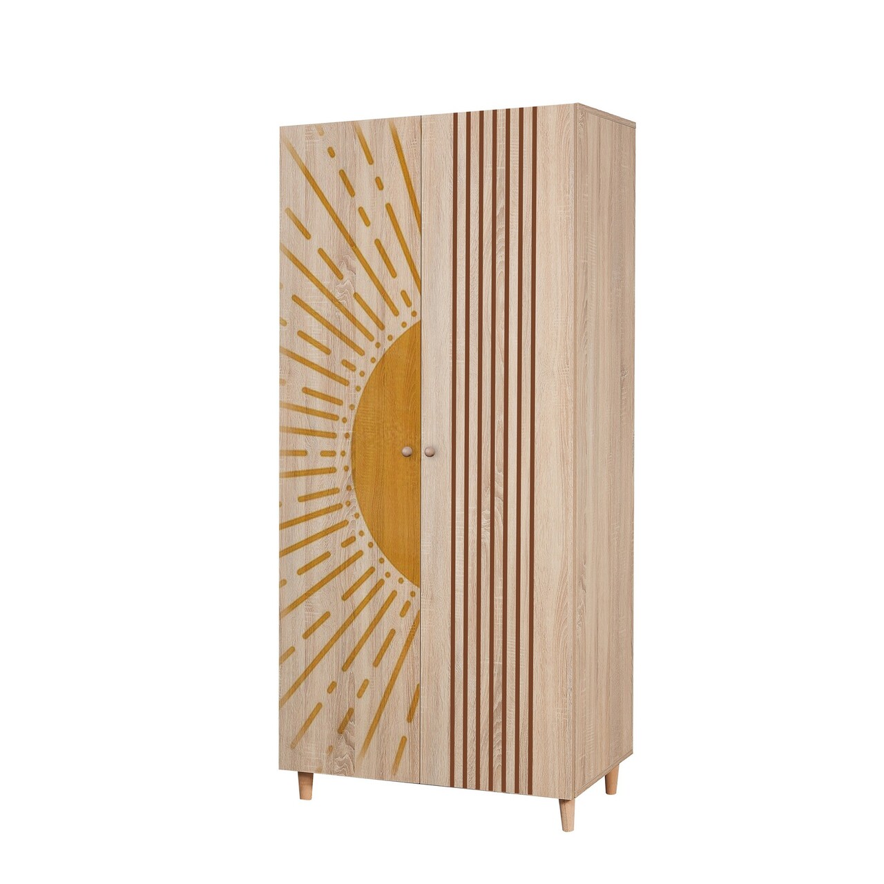 Dulap pentru haine, Vella, Lidya 2 -971, 90x192x52 cm, PAL, Sonomo - 2 | YEO