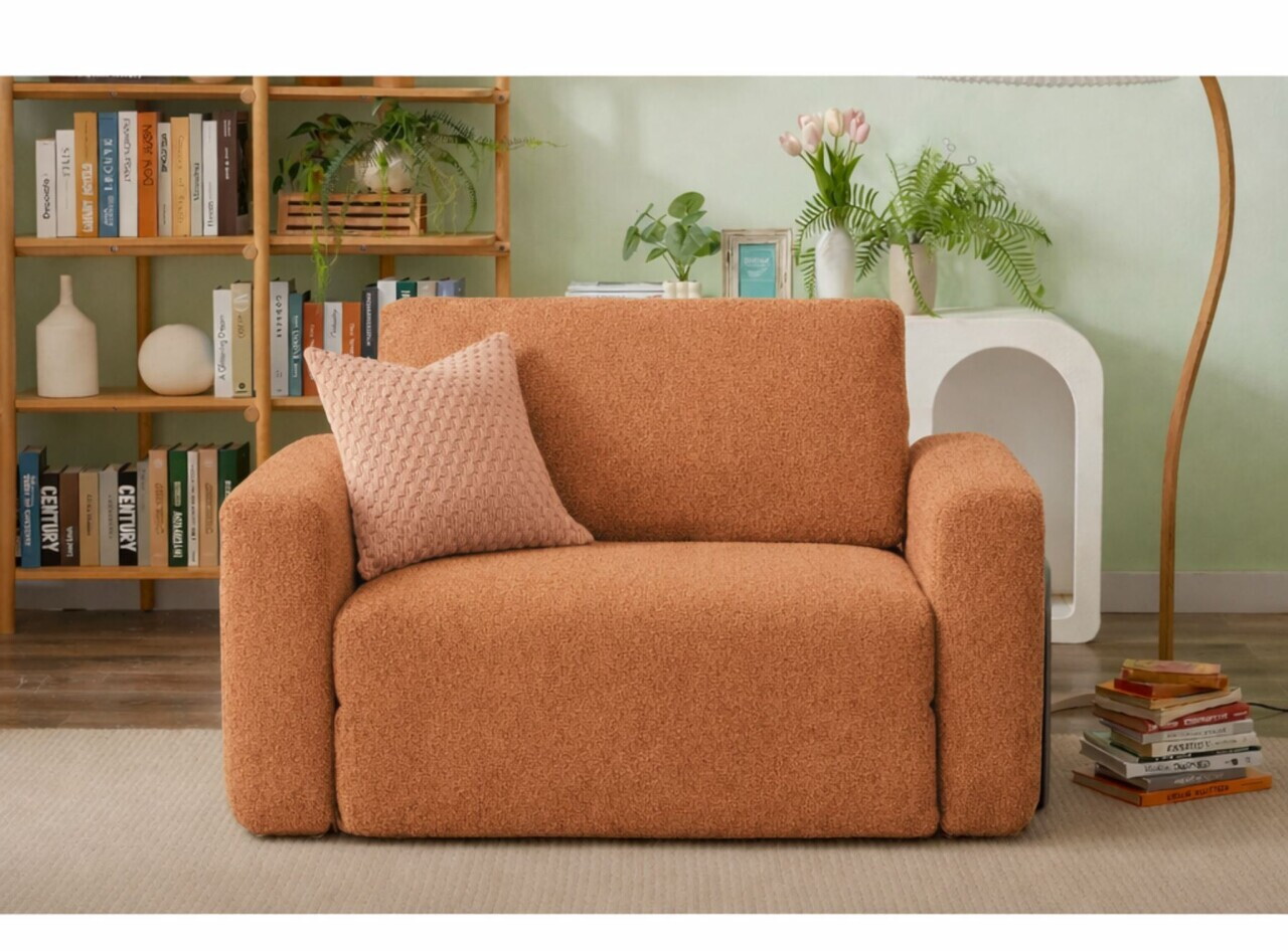 Fotoliu extensibil, Atelier del Sofa, 118FVL1104, Tesatura Boucle, Portocaliu - view 2