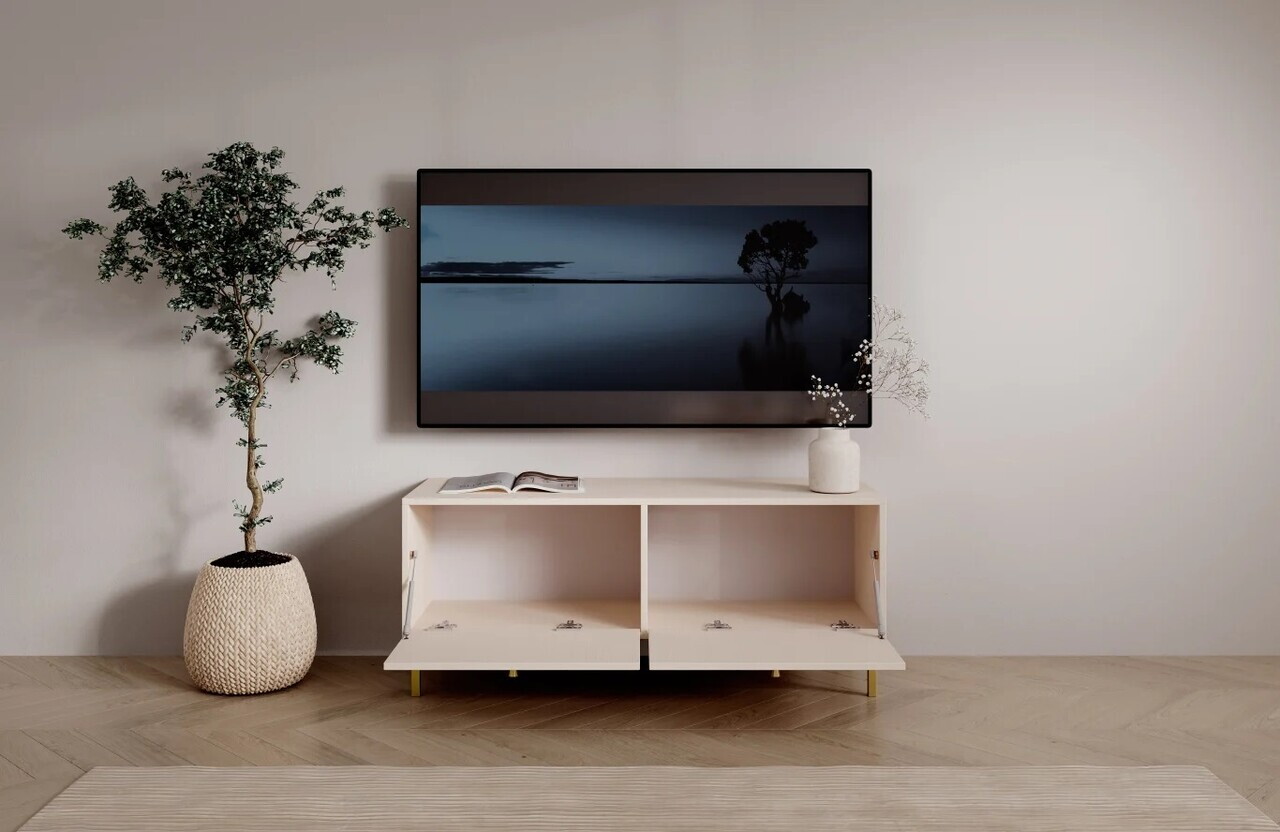 Comoda TV ADRK, Tili 2D, 120.6x40.8x50 cm, PAL laminat, bej — imaginea 6
