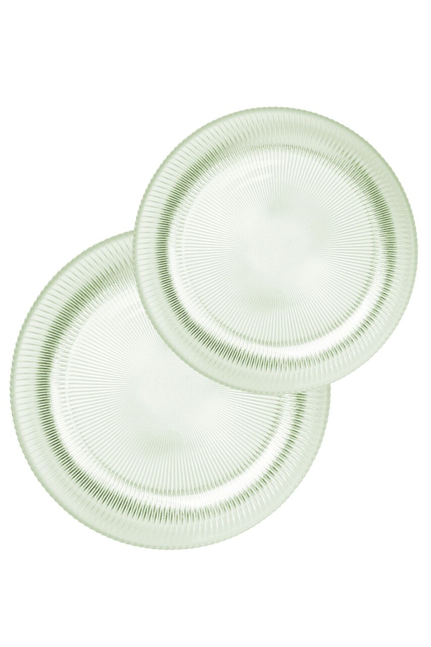 Set bol de salată din sticlă, Hermia, 127RKL1606, Bol mare pentru salată: 30 x 30 x 2,3 cm (1 bucată), Verde - imagine 5
