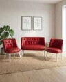 Set fotoliu extensibil și canapea cu 2 locuri (3 piese), Atelier del Sofa, 281ELR1221, Rosu