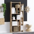 Biblioteca, Emerald, Momo, 65 x 150 x 15 cm, pal melaminat, stejar