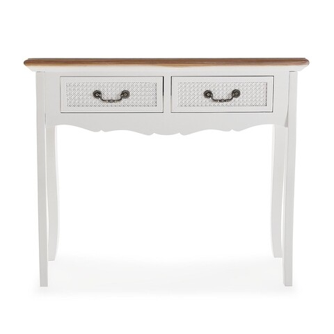 Comoda cu 2 sertare, versa, hanne, 30 x 77 x 100 cm, lemn, alb/maro