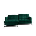Coltar extensibil stanga 3 locuri ELTAP, Lore-31, Lorelle, 225x160x105 cm, lemn/poliester, verde inchis