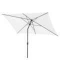 Umbrela dreptunghiulara cu manivela, Calpe, L.200 l.300 H.259 cm, aluminiu, gri/alb