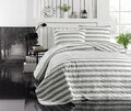 Set cuvertura de pat dubla 3 piese, Hook - Grey, EnLora Home, 65% bumbac/35% poliester