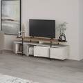 Comoda TV, Decortie, Hanley Lagina, 160 x 48 x 35.6 cm, pal melaminat, multicolor