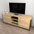 Comoda TV, Retricy, Otis, 140x35.3x50.8 cm, PAL, Stejar / Negru