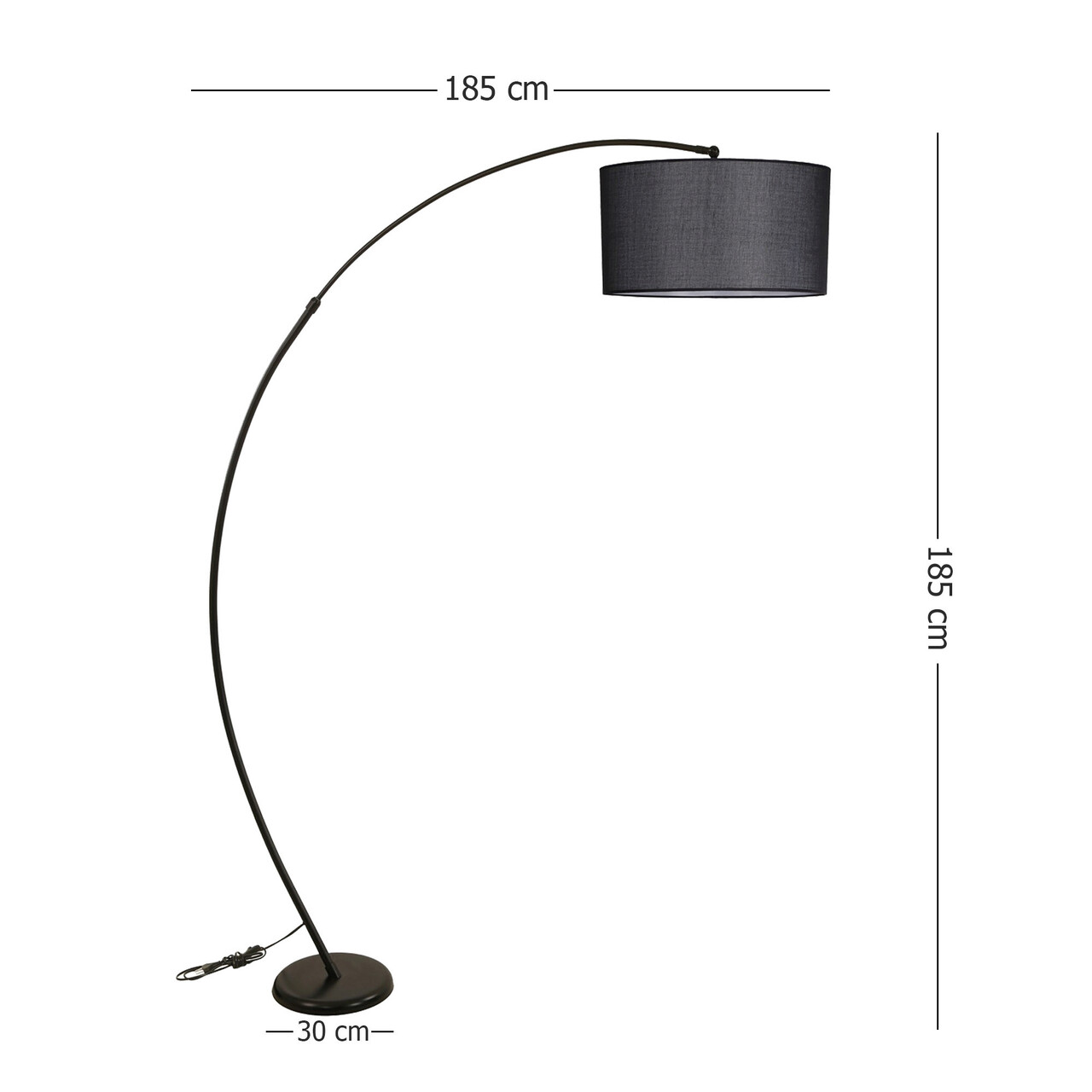 Lampadar, Luin, 534LUN4240, Metal, Negru