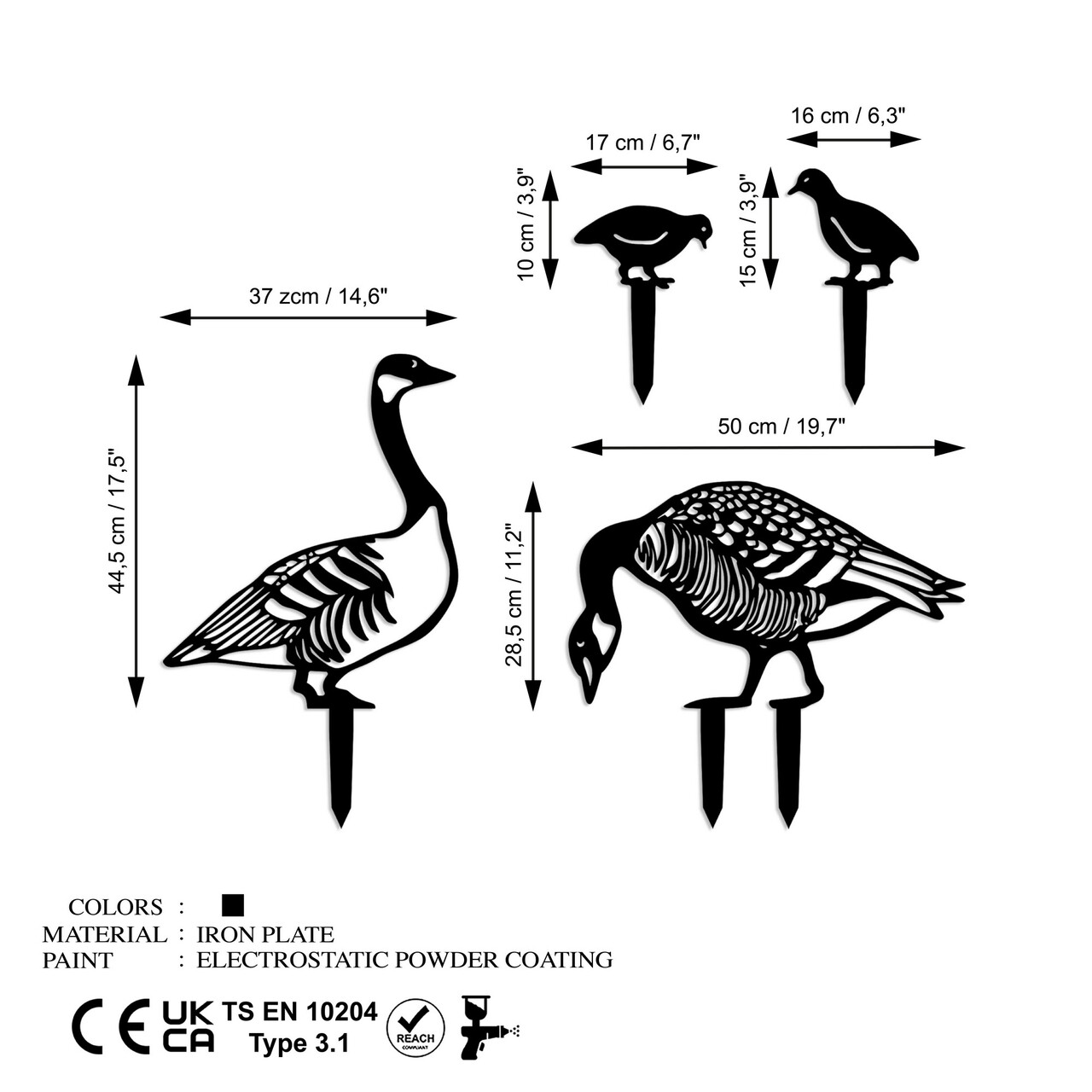 Obiect decorativ de grădină, Fam 07, Negru - imagine 6