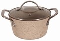 Oala cu capac Stone, Ambition, 16 cm, 1.3 L, aluminiu forjat, invelis stone effect