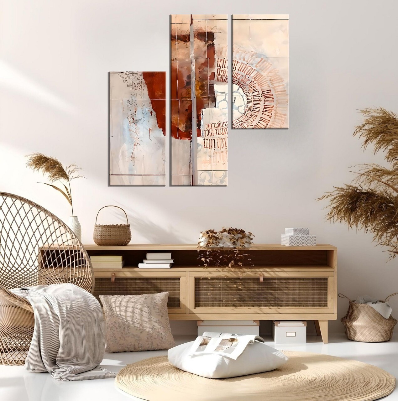 Set 3 tablouri decorative, MXA07, Cadru: 100% LEMN (Grosime: 2 cm), Multicolor - view 2