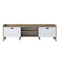 Comoda TV, Wren, AA101 - 2556, 180 x 55 x 35 cm, pal melaminat, alb/nuc