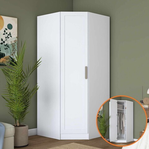 Dulap pentru haine, Hanah Home, BA301, 91x210x57.5 cm, Alb
