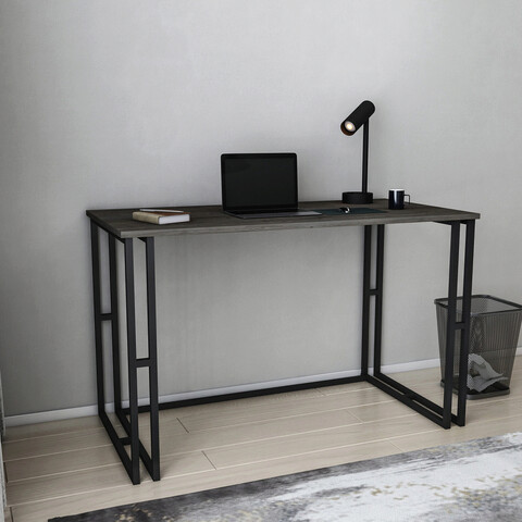 Birou, retricy, kane, 120x60x74.8 cm, pal, negru / gri închis