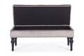 Bancheta Bernard, Bizzotto, cu spatiu de depozitare, 108.5x43x45 cm, catifea, grej