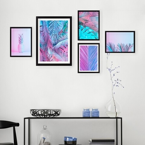 Set 5 tablouri decorative, SET_043, Lulu, 24×29 cm/34×44 cm, plastic Decoratiuni