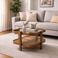 Masuta de cafea, Hanah Home, Alaska 90, 90x48x90 cm, LEMN MASIV DE FAG, Maro