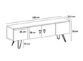 Comoda TV, Arnetti, Luxia, 180x30x31.4 cm, PAL, Alb/Auriu
