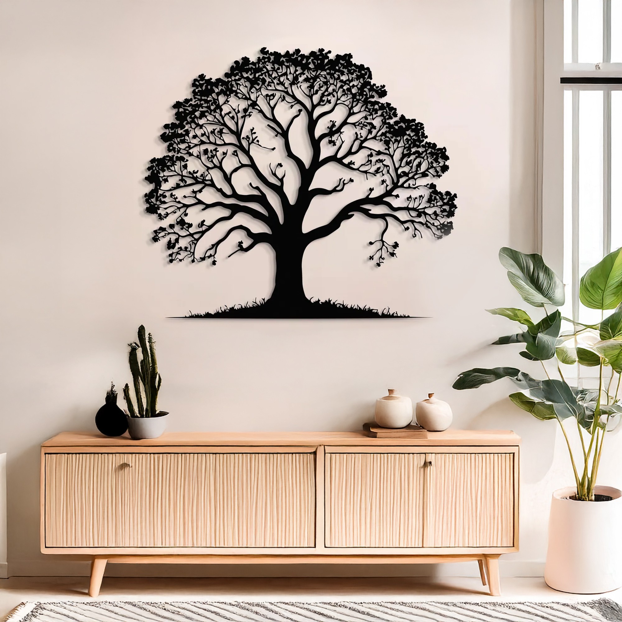 Decoratiune de perete, DCV-1076-MT, Dimensiune: 80 x 80 cm, Negru