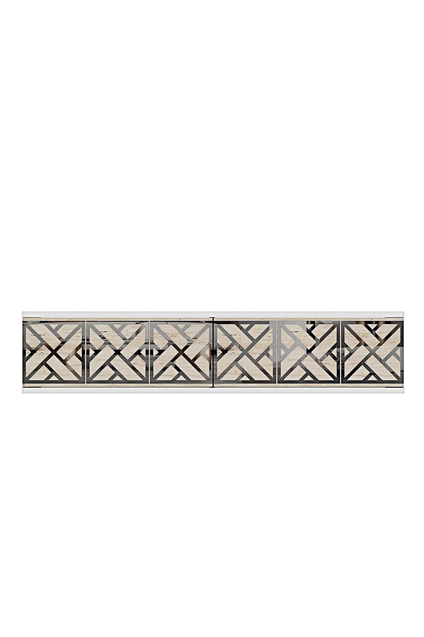 Dulap, Hanah Home, Arex 120, 120x25.5x29.6 cm, Alb / Argintiu / Travertin — imaginea 4