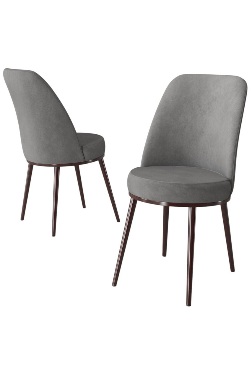 Set scaune 4 piese, Hanah Home, Jaxe, Gri/Maro — imaginea 2