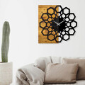 Ceas de perete, Wooden Clock 30, Lemn/metal, Dimensiune: 58 x 3 x 58 cm, Nuc / Negru
