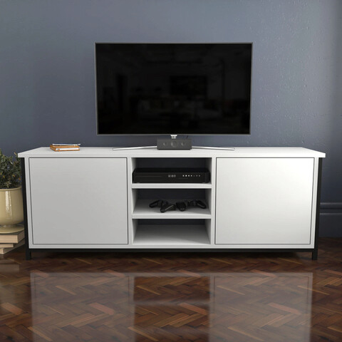 Comoda tv, retricy, otis, 140x35.3x50.8 cm, pal, alb negru
