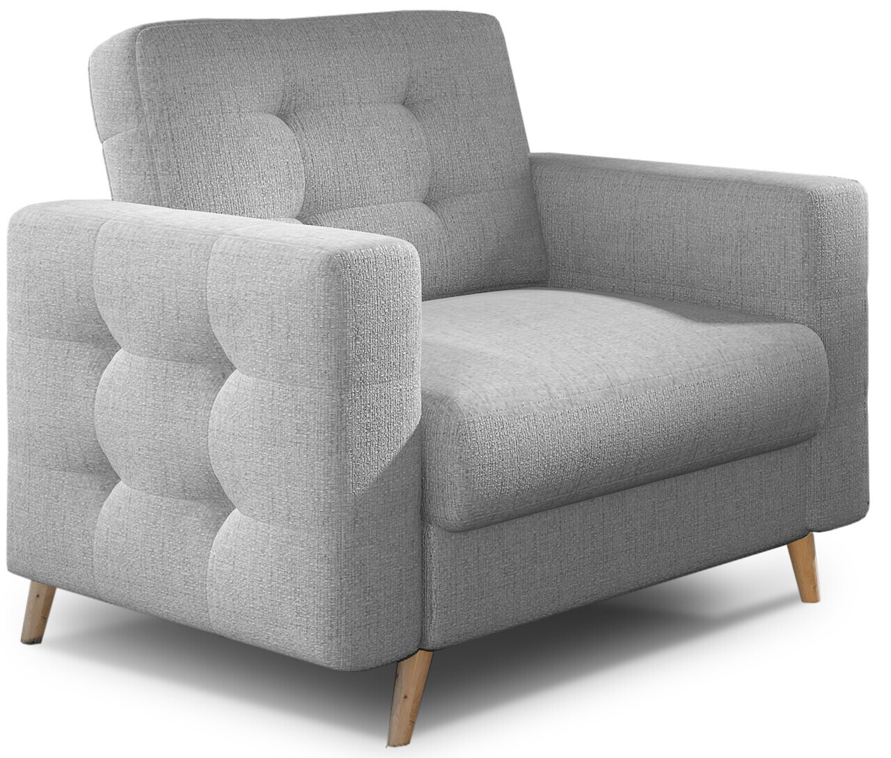 Set canapea extensibila 3 locuri si fotoliu ELTAP, Asgard, 235x95x86 cm / 107x92x86 cm, lemn/poliester, gri - view 3