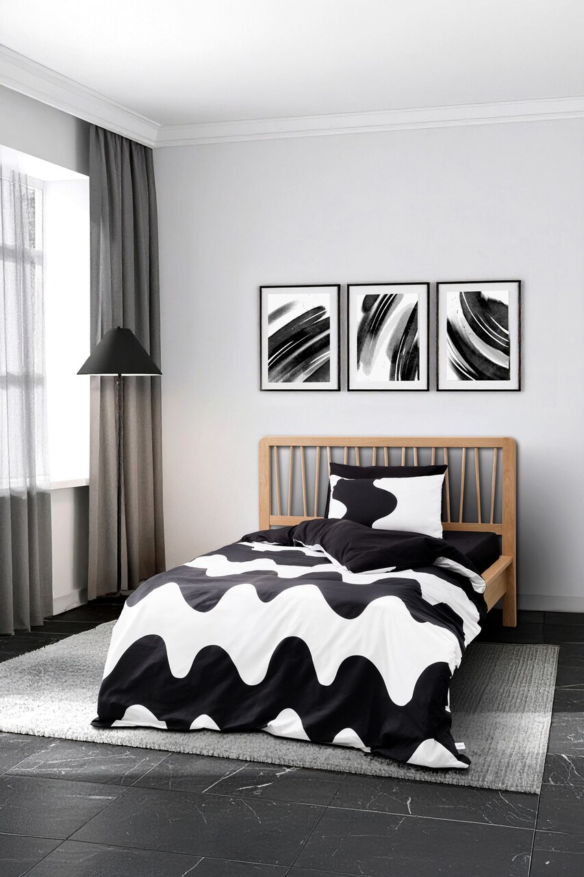 Lenjerie de pat pentru o persoana (DE) L'essentiel Maison Flow Negru