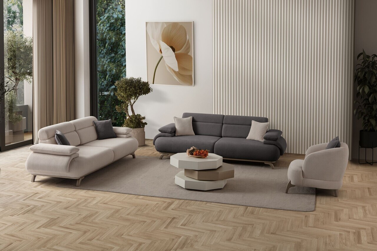 Canapea 3 locuri, Atelier del Sofa, 752EST1136, Lemn de carpen/PAL melaminat, Antracit - view 3