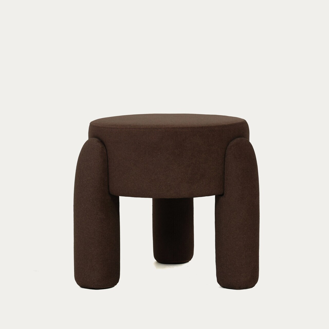 Taburet Ollera, Homla, 46.5x41 cm, MDF/poliester, maro inchis — imaginea 2