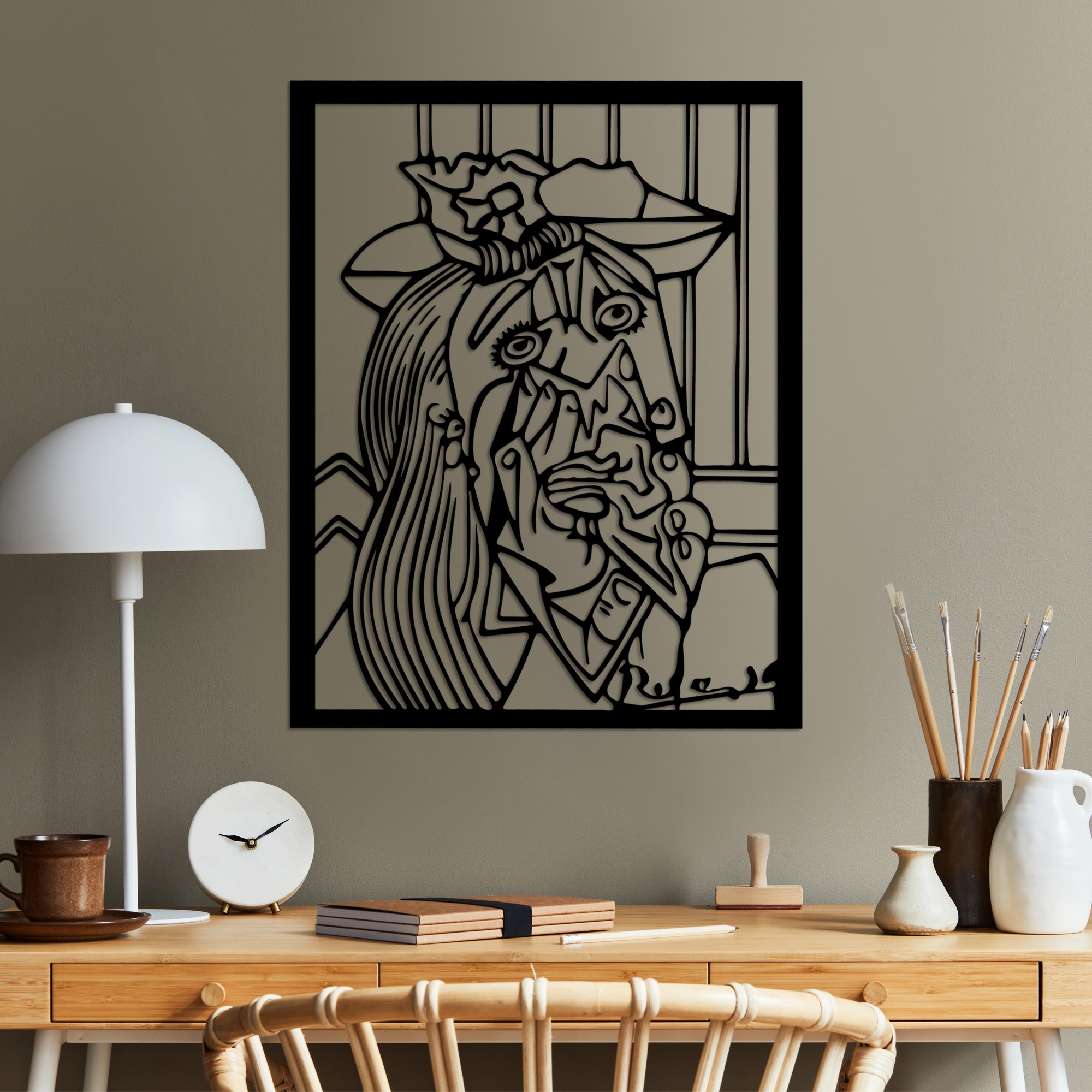 Decoratiune de perete, Pıcassso 2, Dimensiuni: 44 x 56 cm, Negru
